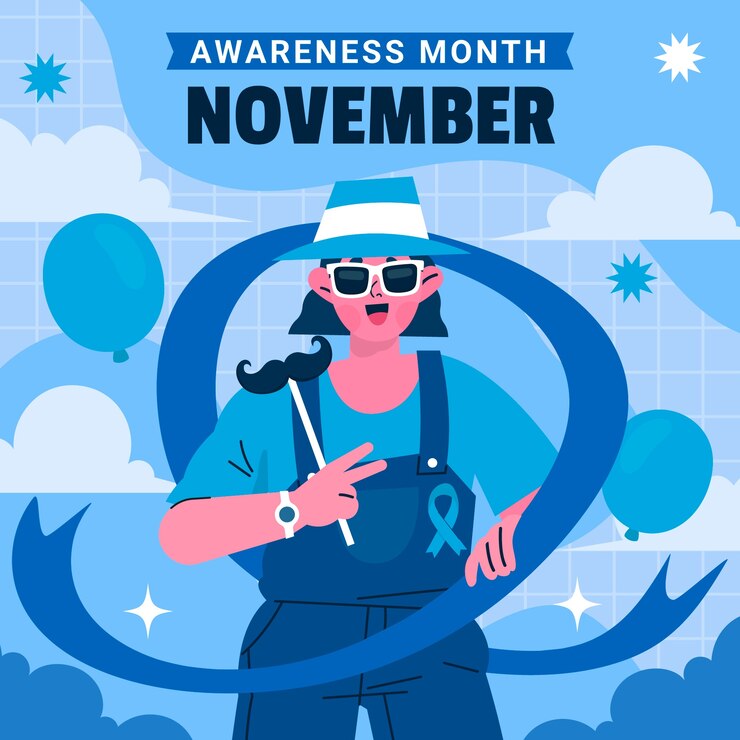 Vector Gratis ilustrasi datar untuk bulan kesadaran kanker prostat