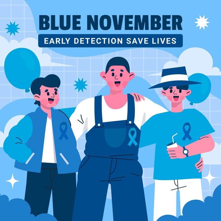 Vector Gratis ilustrasi datar untuk bulan kesadaran kanker prostat