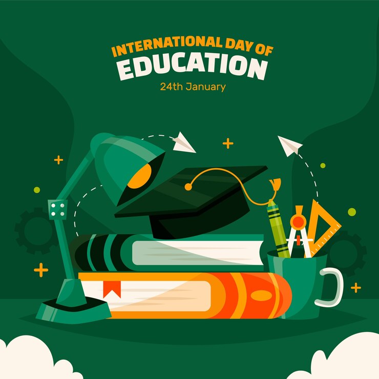 Vector Gratis ilustrasi datar untuk hari pendidikan internasional