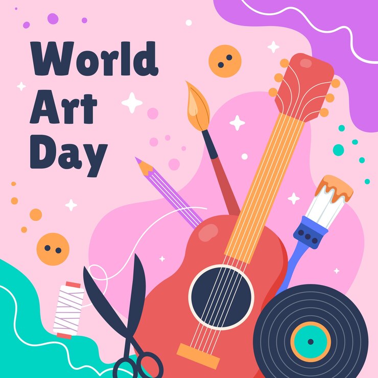 Vector Gratis ilustrasi datar untuk hari seni dunia