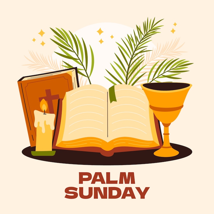 Vector Gratis ilustrasi datar untuk minggu palma