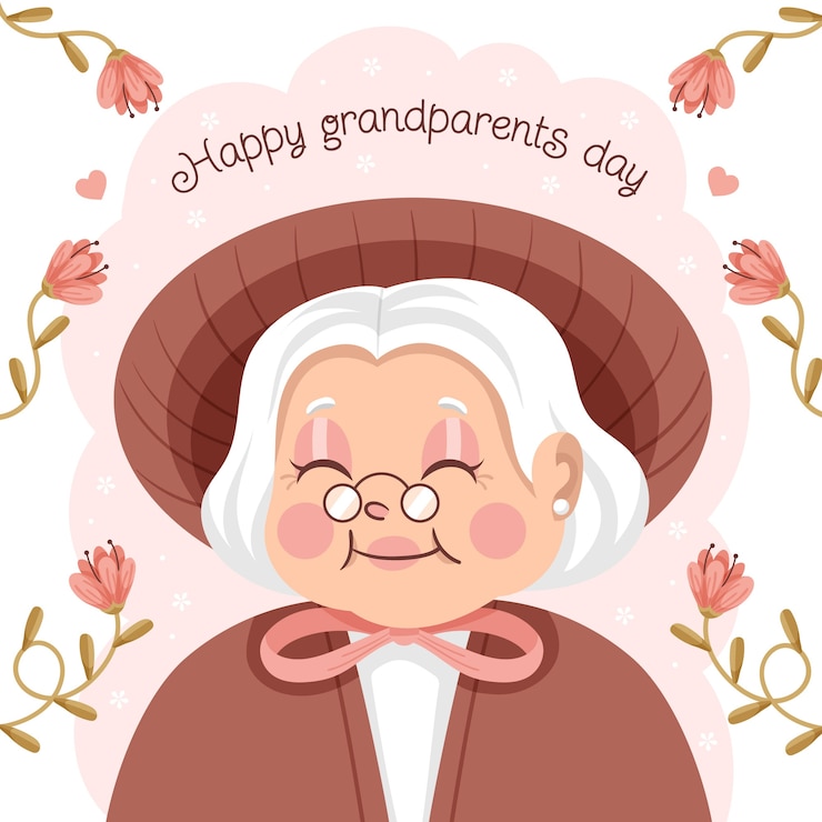 Vector Gratis ilustrasi datar untuk perayaan hari kakek nenek