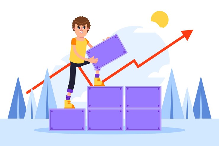 Vector Gratis ilustrasi desain datar melangkah lebih jauh