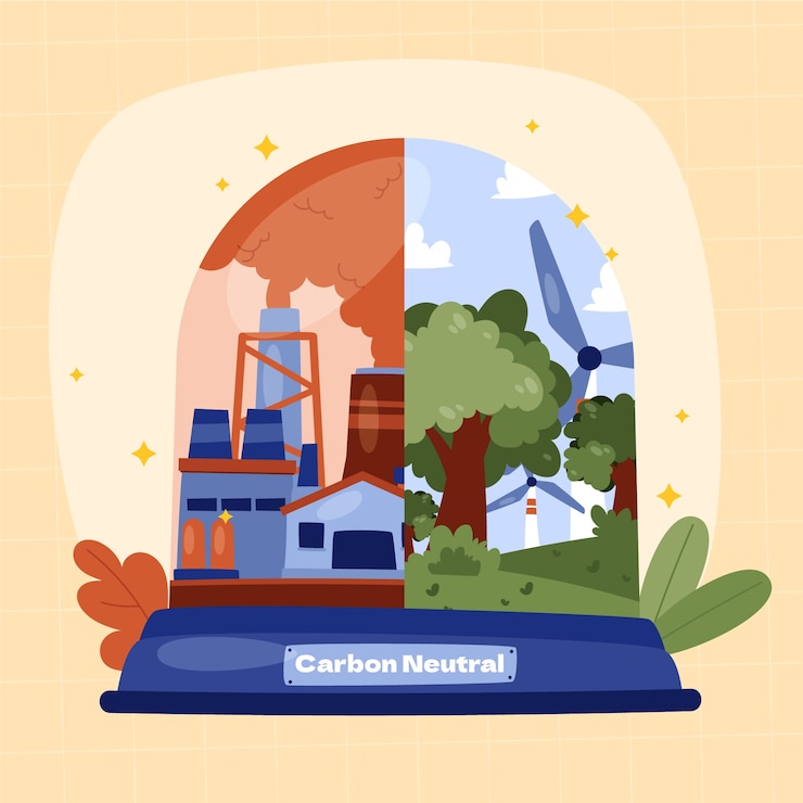 Vector Gratis ilustrasi desain datar netral karbon