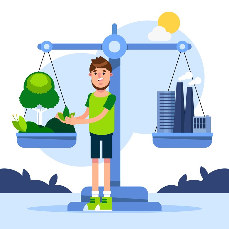 Vector Gratis ilustrasi desain datar netral karbon
