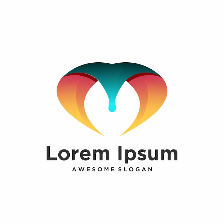 Vector Gratis ilustrasi desain logo gradien unik penuh warna