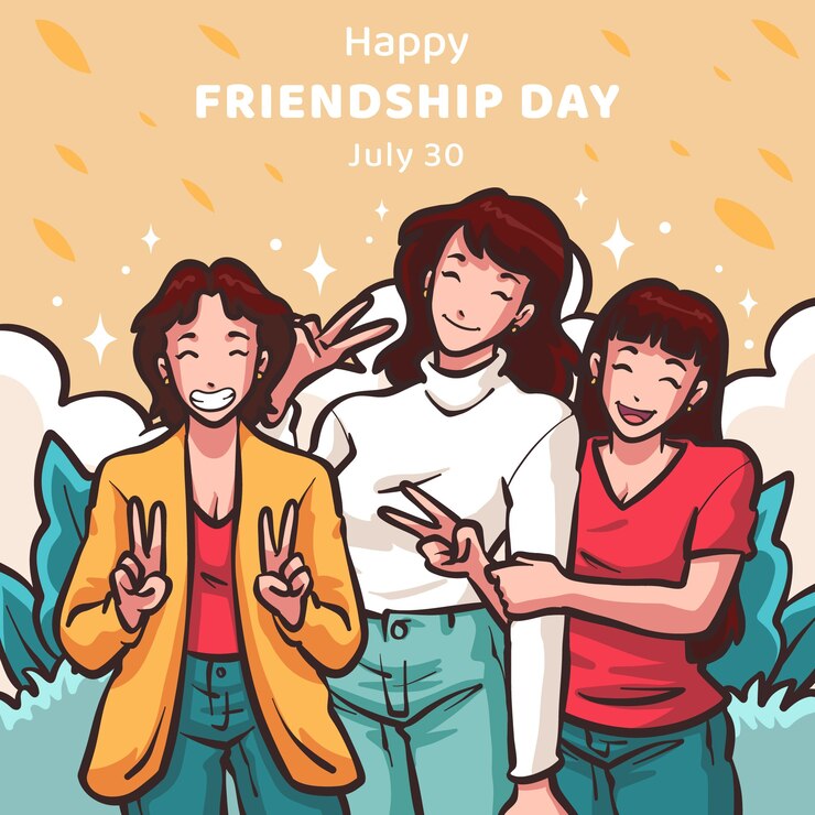 Vector Gratis ilustrasi digambar tangan untuk perayaan hari persahabatan internasional