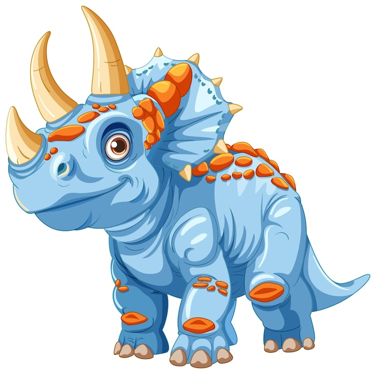 Vector Gratis ilustrasi dinosaurus biru yang lucu