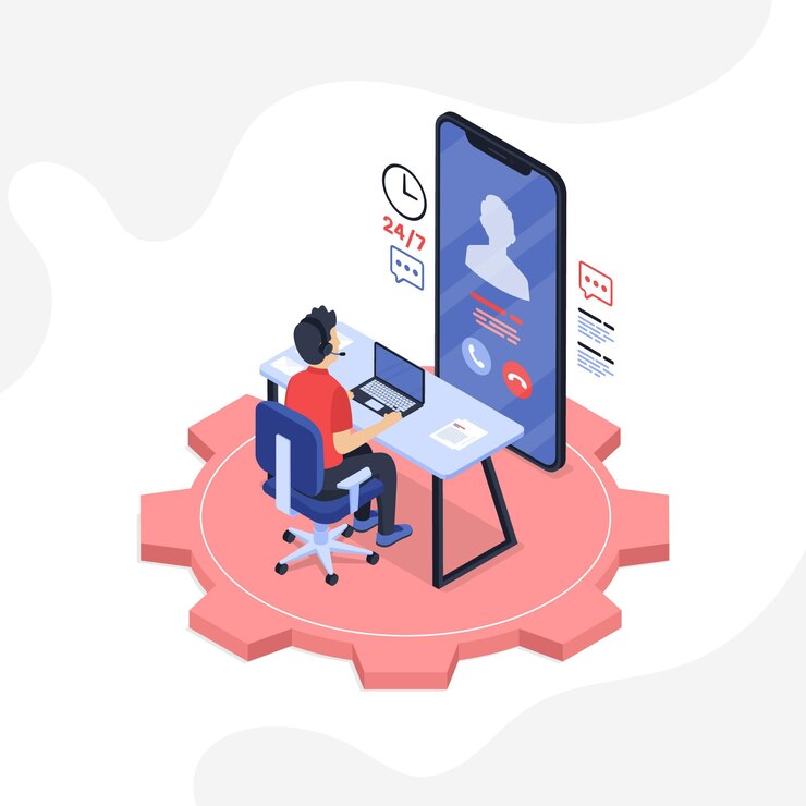 Vector Gratis ilustrasi dukungan pelanggan isometrik