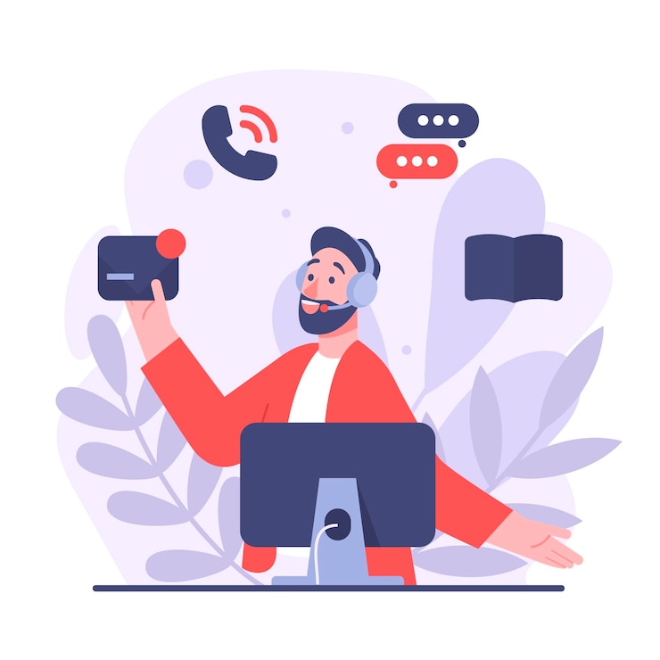 Vector Gratis ilustrasi dukungan pelanggan