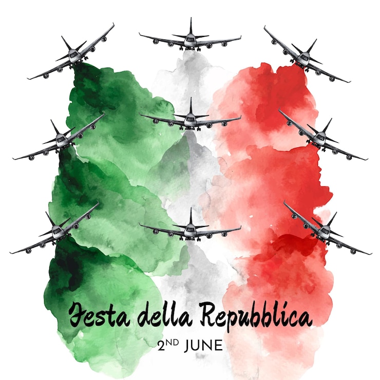 Vector Gratis ilustrasi festa della repubblica cat air lukisan tangan