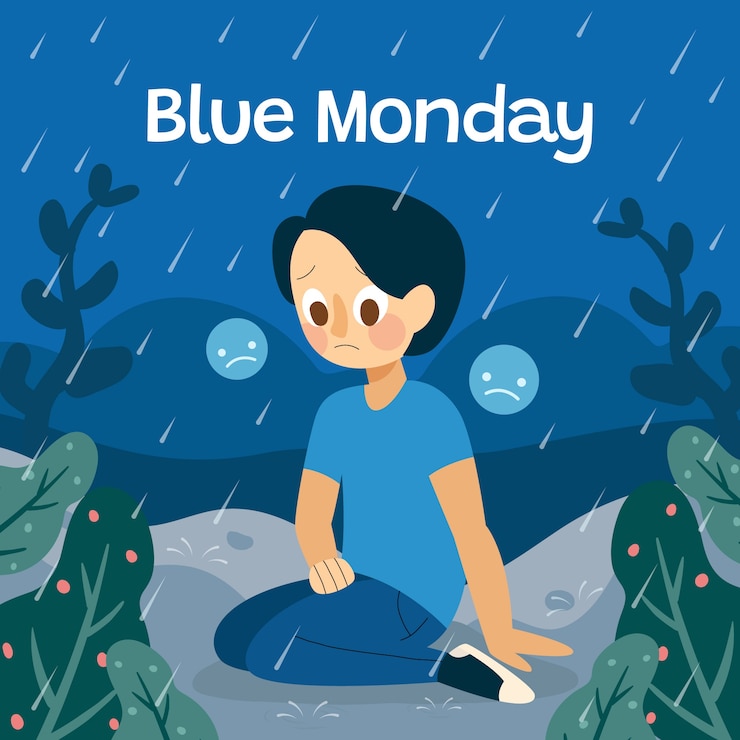 Vector Gratis ilustrasi flat blue monday