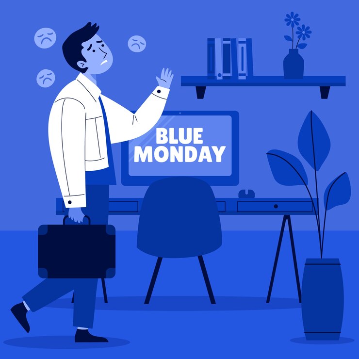 Vector Gratis ilustrasi flat blue monday