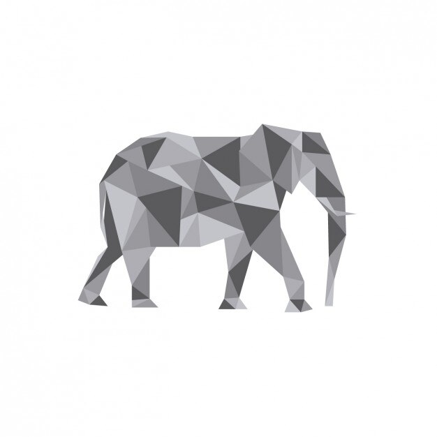 Vector Gratis ilustrasi gajah poligonal