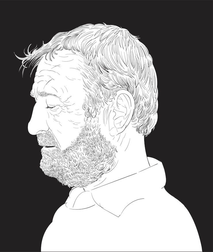 Vector Gratis ilustrasi gambar tangan dari wajah manusia