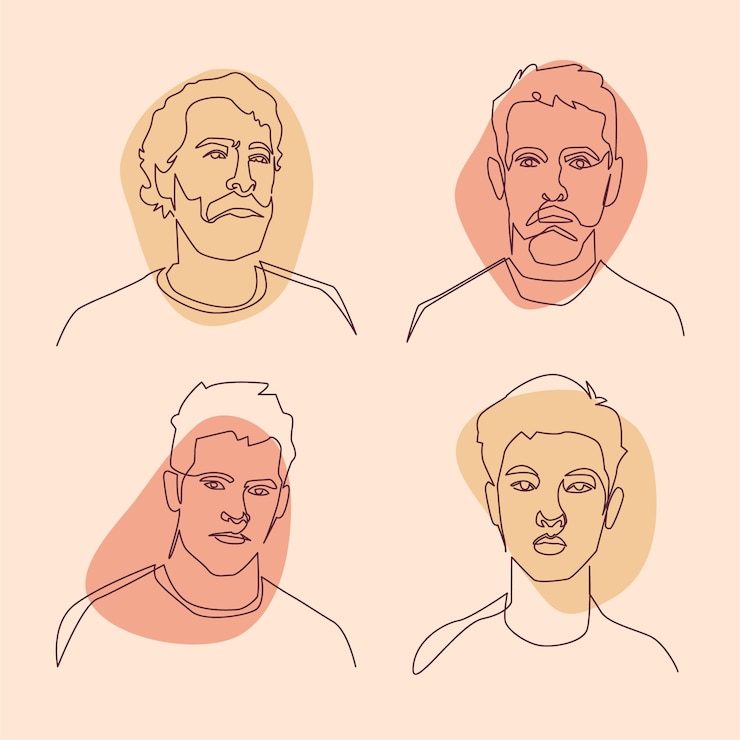 Vector Gratis ilustrasi gambar wajah digambar tangan