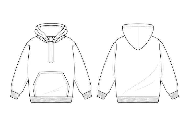 Vector Gratis ilustrasi garis luar hoodie digambar tangan