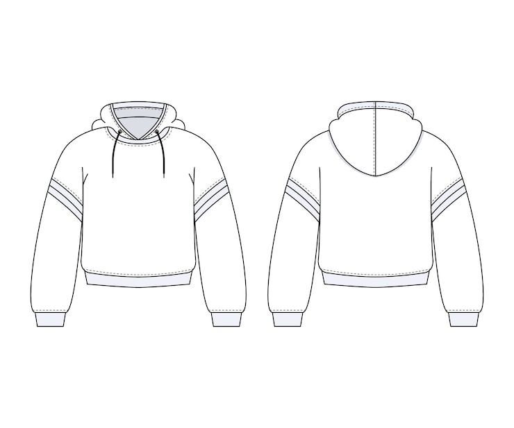 Vector Gratis ilustrasi garis luar hoodie digambar tangan