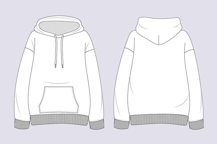 Vector Gratis ilustrasi garis luar hoodie digambar tangan