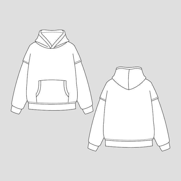 Vector Gratis ilustrasi garis luar hoodie digambar tangan