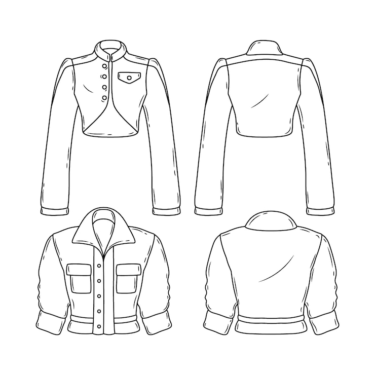 Vector Gratis ilustrasi garis luar jaket digambar tangan