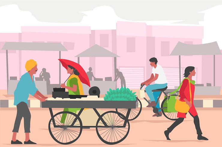Vector Gratis ilustrasi gaya hidup india digambar tangan
