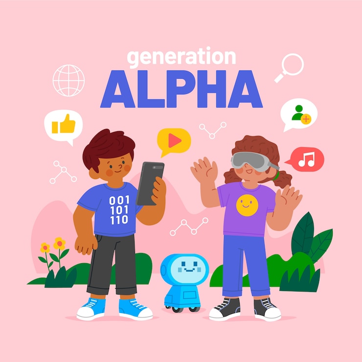 Vector Gratis ilustrasi gen alpha digambar tangan