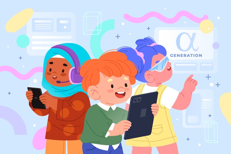 Vector Gratis ilustrasi gen alpha digambar tangan