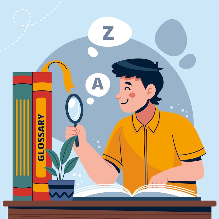 Vector Gratis ilustrasi glosarium digambar tangan