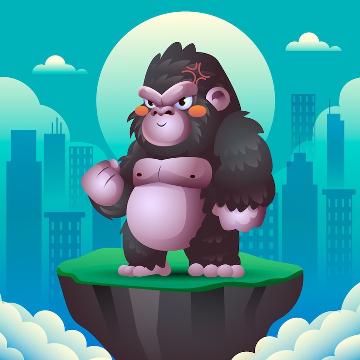 Vector Gratis ilustrasi gorila raksasa gradien