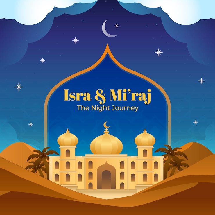 Vector Gratis ilustrasi gradien untuk isra miraj