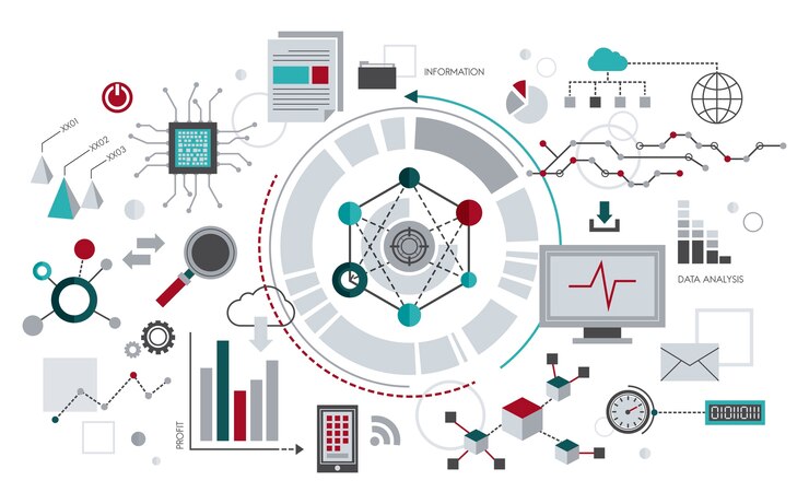 Vector Gratis ilustrasi grafik analisis data
