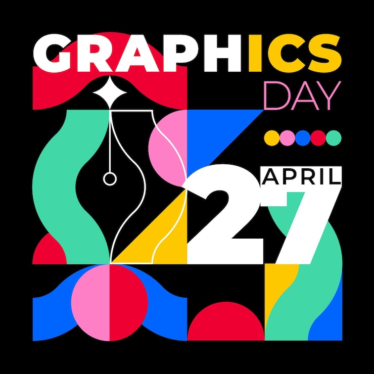 Vector Gratis ilustrasi hari grafis dunia datar