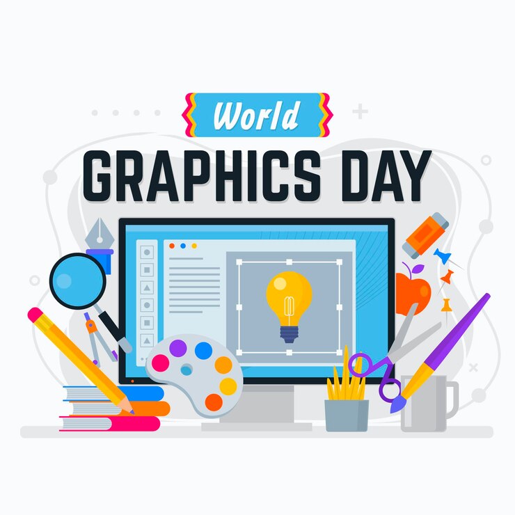 Vector Gratis ilustrasi hari grafis dunia datar