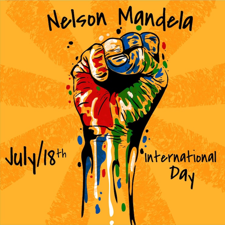 Vector Gratis ilustrasi hari internasional nelson mandela datar