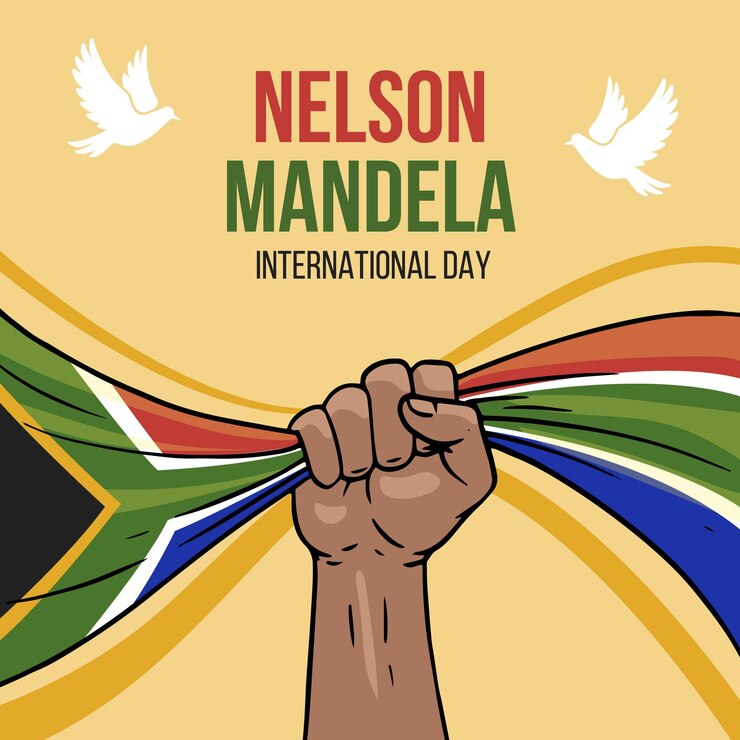 Vector Gratis ilustrasi hari internasional nelson mandela yang digambar tangan