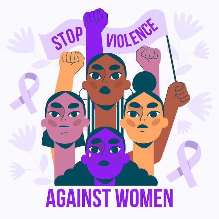 Vector Gratis ilustrasi hari internasional penghapusan kekerasan terhadap perempuan digambar tangan