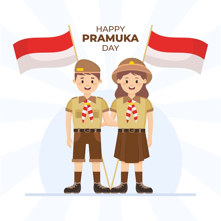 Vector Gratis ilustrasi hari pramuka datar
