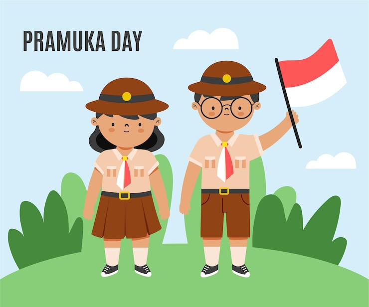 Vector Gratis ilustrasi hari pramuka datar