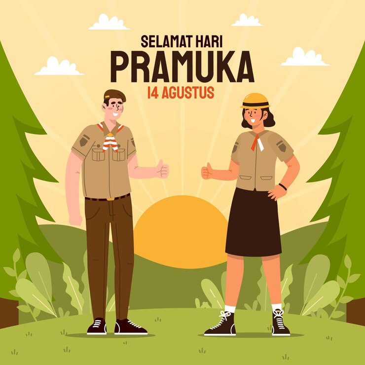 Vector Gratis ilustrasi hari pramuka datar