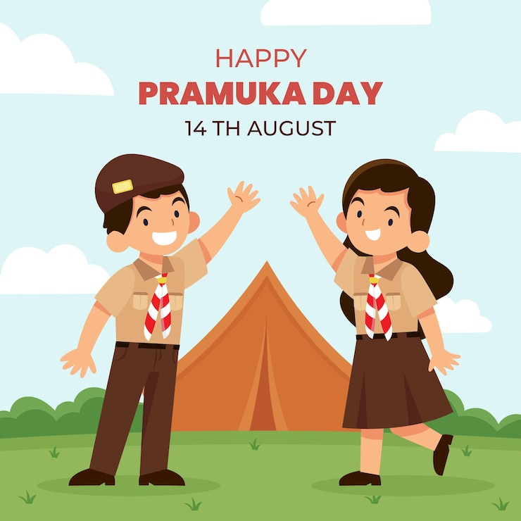 Vector Gratis ilustrasi hari pramuka datar