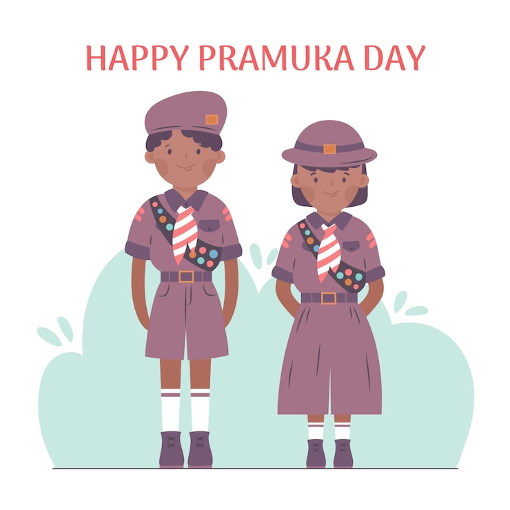 Vector Gratis ilustrasi hari pramuka yang digambar tangan