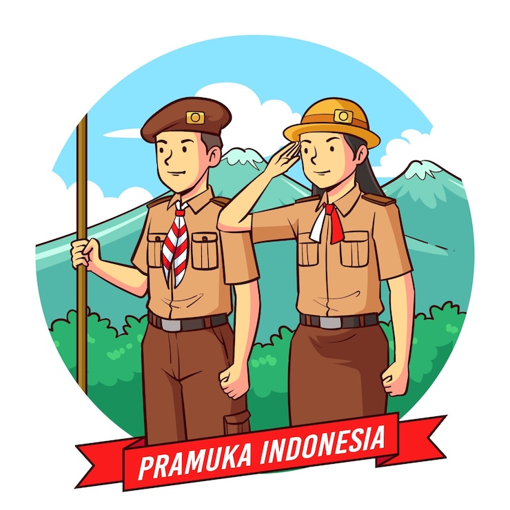 Vector Gratis ilustrasi hari pramuka yang digambar tangan