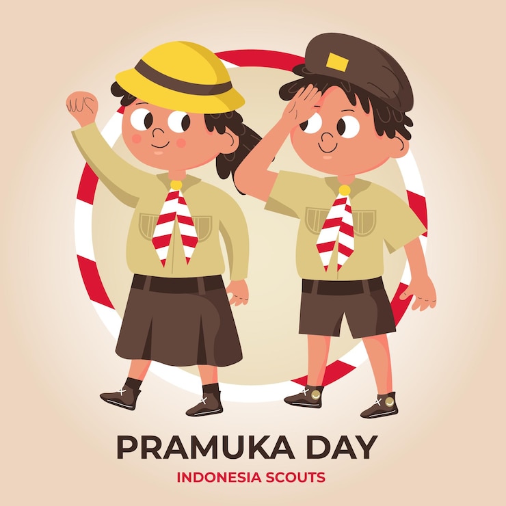 Vector Gratis ilustrasi hari pramuka