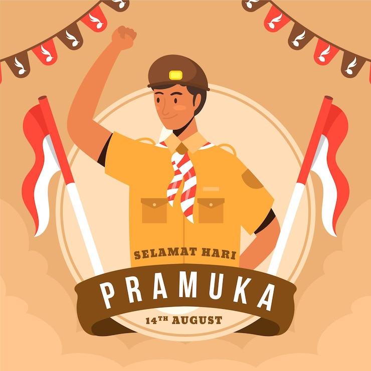 Vector Gratis ilustrasi hari pramuka