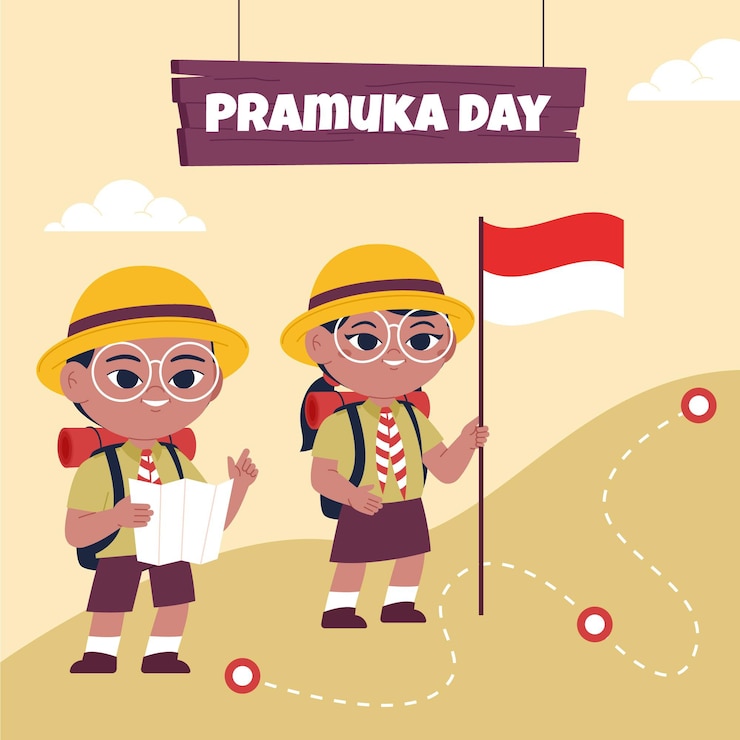 Vector Gratis ilustrasi hari pramuka