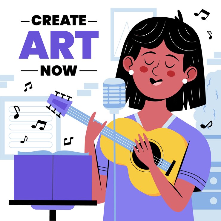 Vector Gratis ilustrasi hari seni dunia datar