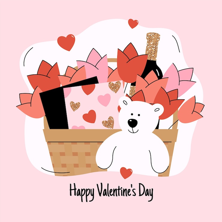 Vector Gratis ilustrasi hari valentine datar