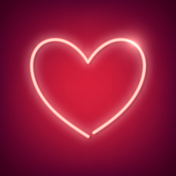 Vector Gratis ilustrasi hati neon