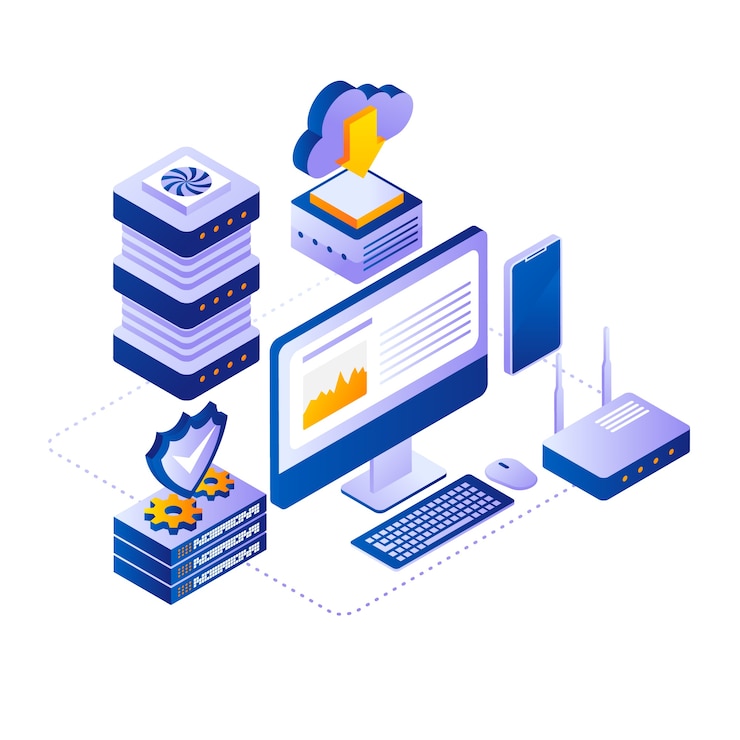 Vector Gratis ilustrasi hosting situs web kreatif abstrak